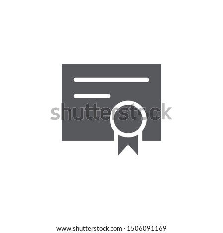 Certificate icon isolated on white background. Achievement symbol modern, simple, vector, icon for website design, mobile app, ui. Vector Illustration