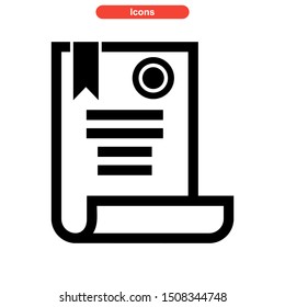 certificate icon isolated sign symbol vector illustration - high quality black style vector icons
