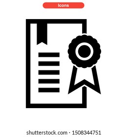 certificate icon isolated sign symbol vector illustration - high quality black style vector icons
