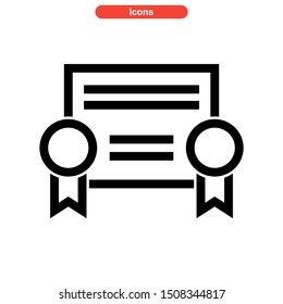 certificate icon isolated sign symbol vector illustration - high quality black style vector icons
