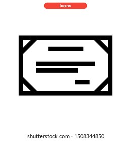 certificate icon isolated sign symbol vector illustration - high quality black style vector icons
