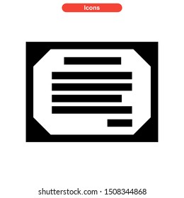 certificate icon isolated sign symbol vector illustration - high quality black style vector icons

