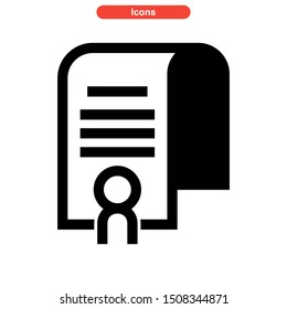 certificate icon isolated sign symbol vector illustration - high quality black style vector icons
