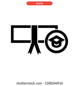 certificate icon isolated sign symbol vector illustration - high quality black style vector icons
