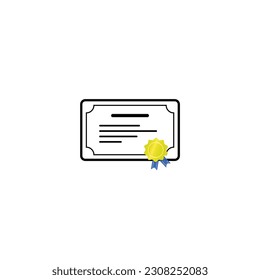 Icono de certificado gráfico vectorial aislado