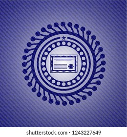 certificate icon with jean texture