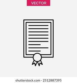 Certificate icon, License badge vector flat trendy style illustration for web and app..eps