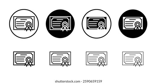 Certificate icon line art vector