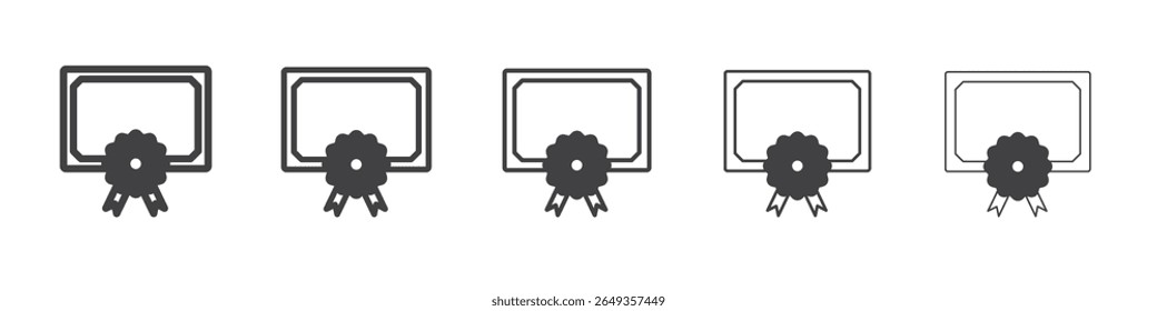certificate icon Line graphics illustration symbol