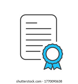 Certificate Icon, Line Style /vector