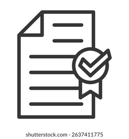 Certificate Icon Lineal Style Vector Illustration