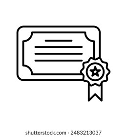 certificate icon linear logo mark in black and white