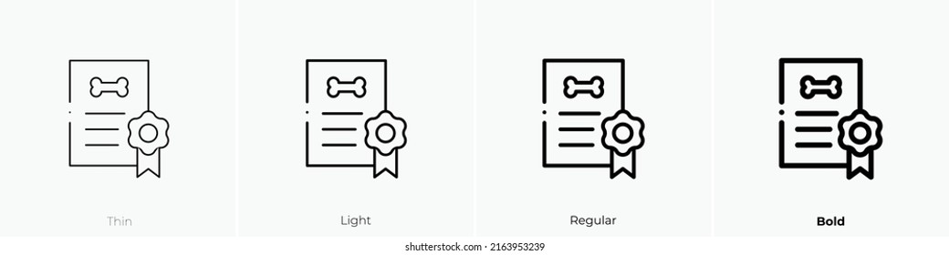 certificate icon. Linear style sign isolated on white background. Vector illustration.