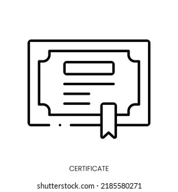 certificate icon. Linear style sign isolated on white background. Vector illustration
