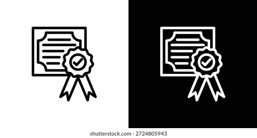Logo-Konzept des Zertifikatssymbols in Strichen