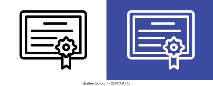 Certificate icon logo sign set vector outline