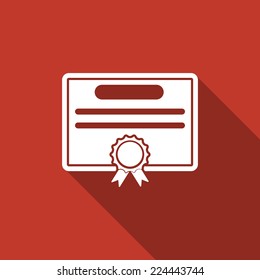 certificate icon with long shadow
