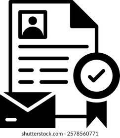 Certificate Icon Mixed Vector Illustration