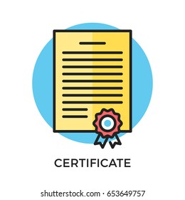 Certificate icon. Modern flat design thin line concept. Vector icon isolated on white background