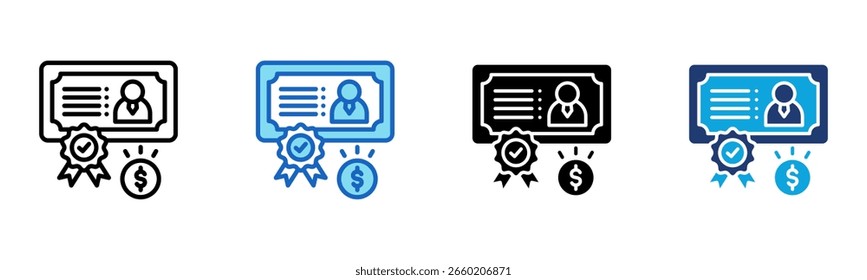 Certificate icon Multi Style Vector Illustration