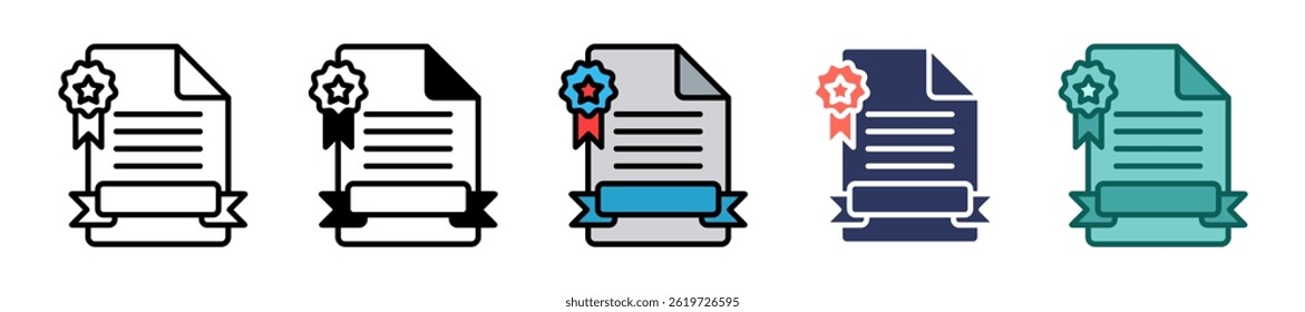 Certificate Icon multiple Vector Illustration