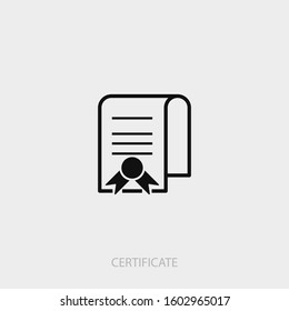 Certificate icon. New trendy certificate vector illustration symbol