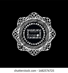 certificate icon on chalkboard, vector illustration, pretty design