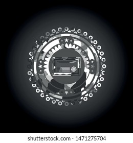 certificate icon on grey camo pattern