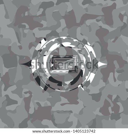certificate icon on grey camouflaged texture