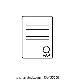 certificate icon on white background