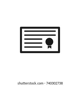 certificate icon on white background
