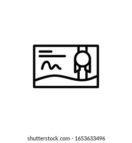 certificate icon. Online Learning icon. Perfect for application, web, logo and presentation template. icon design line style