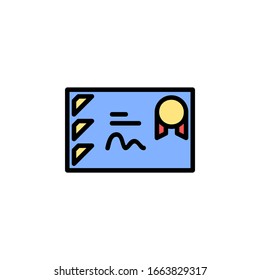certificate icon. online learning icon. perfect for application, web, logo and presentation template. icon design filled line style