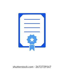 Icono de certificado Esquema editable de trazos Línea de dibujo EPS