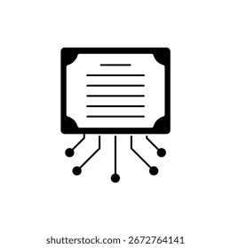 Icono de certificado Esquema editable de trazos Línea de dibujo EPS