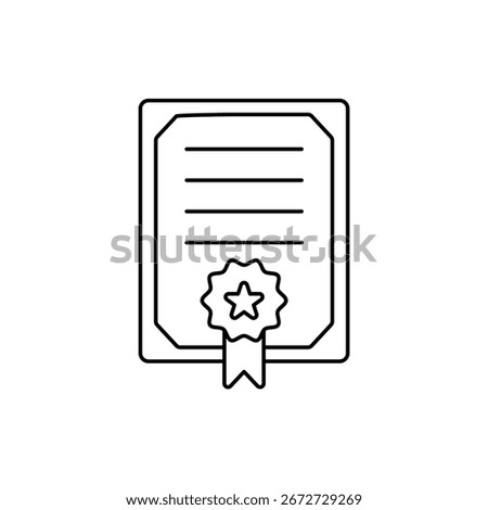 certificate icon outline editable stroke line drawing eps