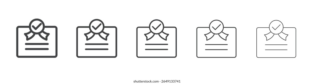 Certificate icon outline ilustration vector symbol