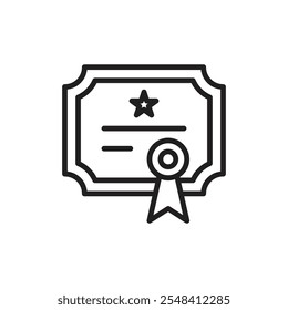 Certificate icon outline set sign