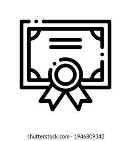 icono de certificado en el estilo de esquema