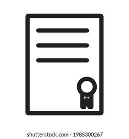 plantilla de estilo de esquema de icono de certificado. Estilo de moda, vector eps 10
