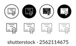 certificate icon Outline vector for web ui