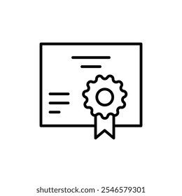 Ícone de certificado Vetor de estrutura de tópicos para interface do usuário da Web