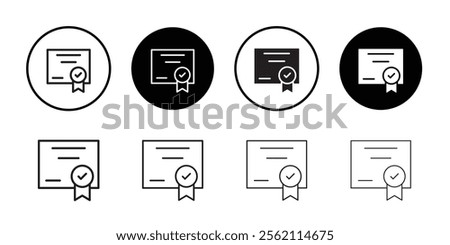 certificate icon Outline vector for web ui