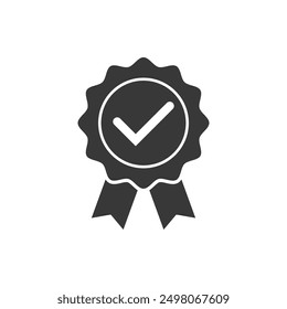 Certificate icon. Premium quality. Achievement badge. Profile Verification. Check mark icon. Vector check mark. Quality mark. Quality seal. Approval sign. Task done. Project completed. Check Mark.