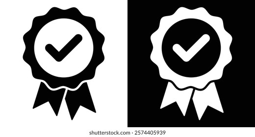 Certificate icon. Premium quality. Achievement badge. Profile Verification. Check mark icon. Vector check mark. Quality mark. Quality seal. Approval sign. Task done. Project completed. Check Mark.