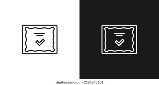 Certificate icon. Premium quality. Achievement badge. Tasks icon. Clipboard icon. Signed approved document.