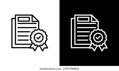 Certificado con diseño de conjunto de iconos