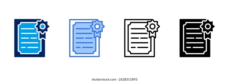 Certificate Icon Set Different Style Collection