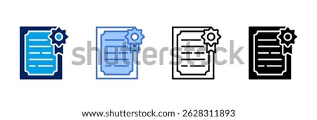 Certificate Icon Set Different Style Collection