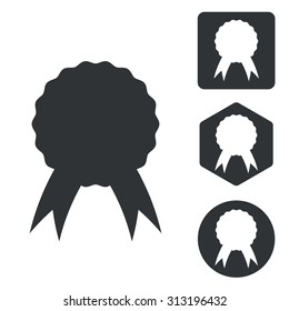 Certificate icon set, monochrome, isolated on white